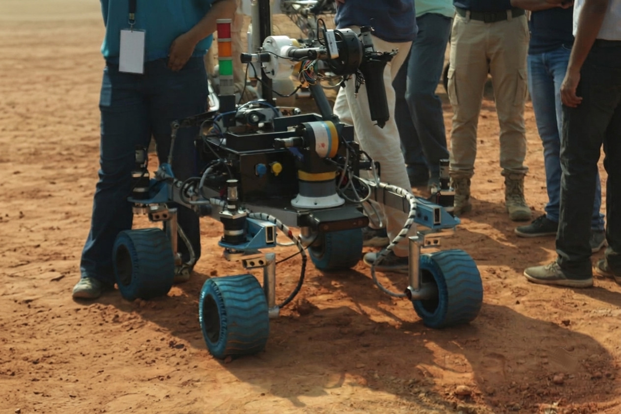 Mars Rover on terrain